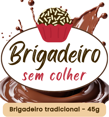 Rótulo do Brigadeiro sem Colher, sabor tradicional, 45g